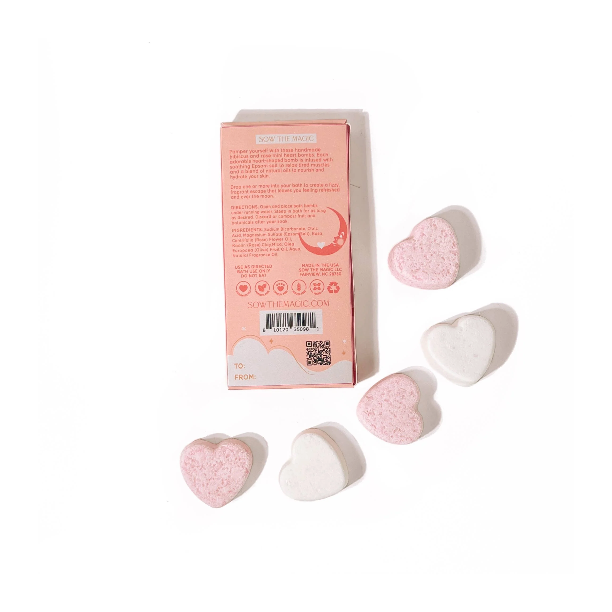 Over the Moon Mini Sweet Heart Bath Bombs Gift Set - Image 3