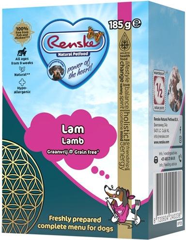 Renske Fresh Prepared Meal Lamb – Grain-free for sensitive dogs – 24 x 185 grams