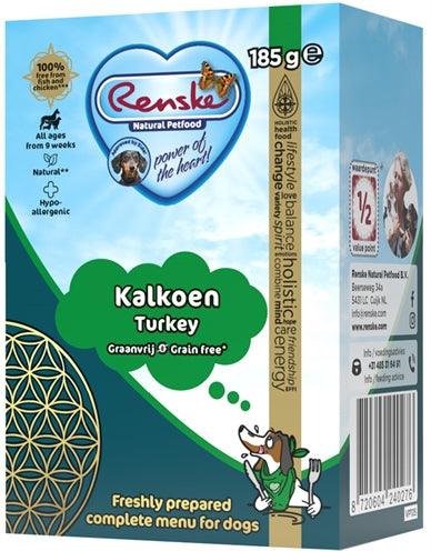 Renske Fresh Prepared Turkey Meal, Grain-Free – Small portions for on the go – 24 x 185 gr
