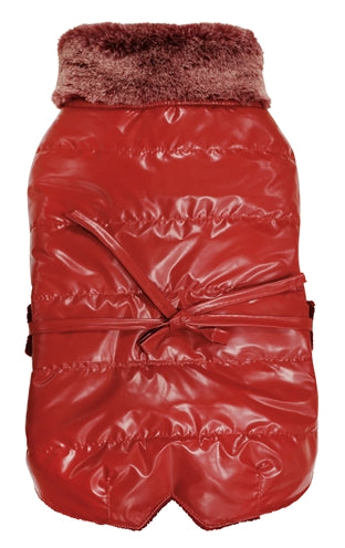 Croci Padded Bull Chic Dog Jacket, Red - Image 1