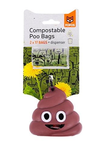 Fofos Poop Bag Holder Poo – Includes 34 Poo Bags