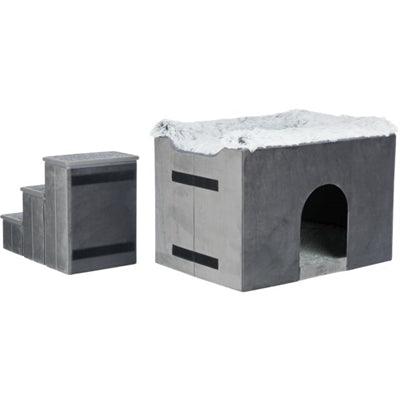 Trixie Dog Basket House Harvey With Stairs Gray / White - For dogs up to 15kg - Image 2