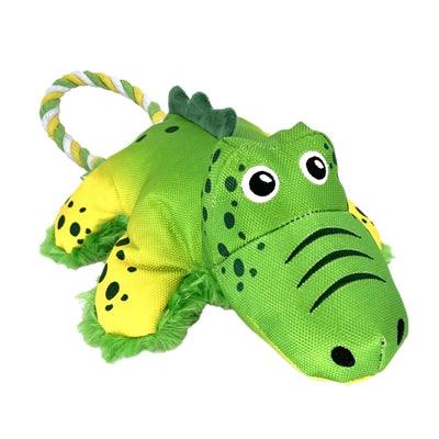Kong Cozie Tuggz Alligator – Plush Toy with Rope, Squeaker, and Crinkle Paper – M/L - Image 1