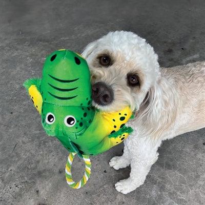 Kong Cozie Tuggz Alligator – Plush Toy with Rope, Squeaker, and Crinkle Paper – M/L - Image 3