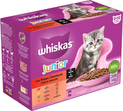 Whiskas multipack pouch junior classic meat selection in sauce – high-quality kitten food - Image 2