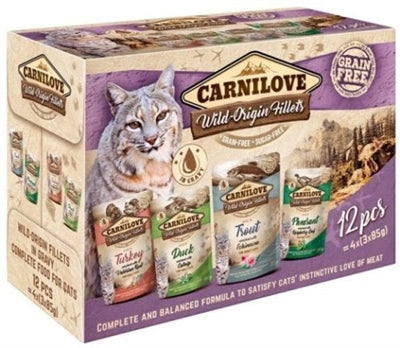 Carnilove Pouch Multipack – Complete Grain-Free Wet Food for Cats (12 x 85 g)