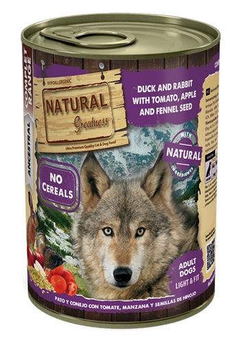 Natural Greatness Duck/Rabbit/Tomato/Apple/Fennel Seeds - Complete wet dog food - 400 grams - Image 1