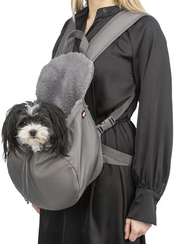 Trixie Dog Carrier Molly – Gray – 25 x 17 x 38 cm – Comfortable Belly Carrier for Dogs up to 4 kg