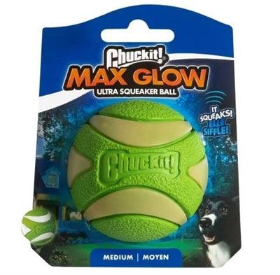 Chuckit Max Glow Ultra Squeeker Ball Green - Glow in the dark ball - Image 3