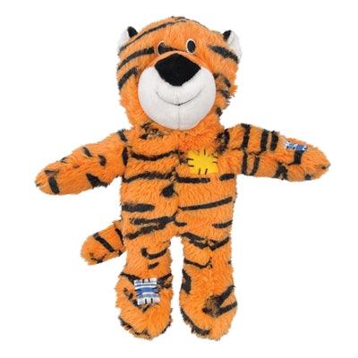 Kong Wild Knots Tiger – Plush Dog Toy with Rope Skeleton and Squeaker - Image 1