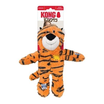 Kong Wild Knots Tiger – Plush Dog Toy with Rope Skeleton and Squeaker - Image 3