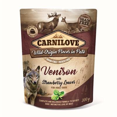 Carnilove Dog Pouch Deer/Strawberry Leaf – Grain-free with 85% meat – 12 x 300 grams
