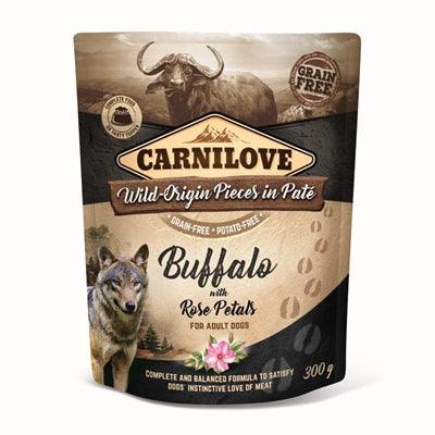 Carnilove Dog Pouch Buffalo/Rose Leaf – Grain-free with 85% meat – 12 x 300 grams