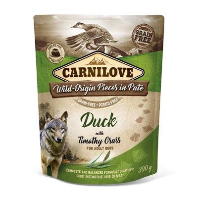 Carnilove Dog Pouch Duck/Timothy Grass – Grain-free with 85% meat – 12 x 300 grams