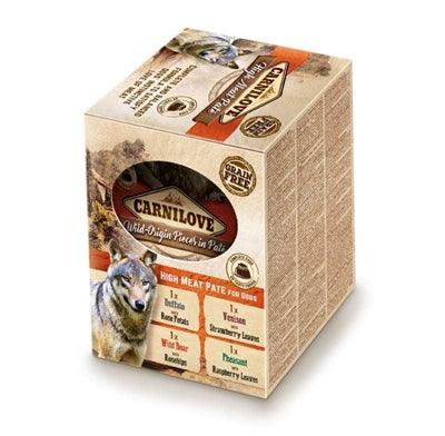 Carnilove Dog Pouch Multipack – 4 different flavors, grain-free with 85% meat – 4 x 300 grams