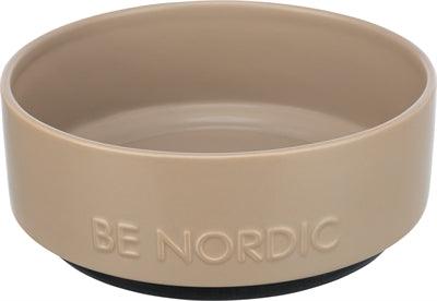 Trixie Be Nordic Dog Food Bowl, Ceramic/Rubber, Taupe