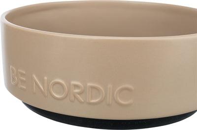 Trixie Be Nordic Dog Food Bowl, Ceramic/Rubber, Taupe - Image 2