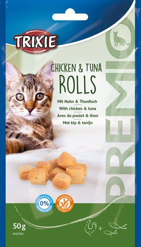 Trixie Premio Chicken & Tuna Rolls for Cats Gluten Free - Image 2