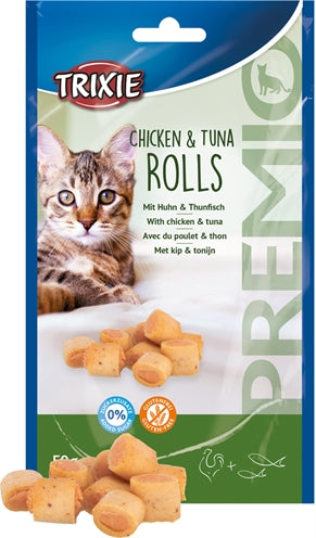 Trixie Premio Chicken & Tuna Rolls for Cats Gluten Free - Image 3