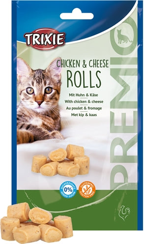 Trixie Premio Chicken & Cheese Rolls for Cats Gluten Free - Image 2