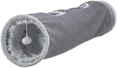 Trixie Cat Play Tunnel Harvey Velours / Plush Grey - Image 1