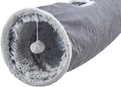 Trixie Cat Play Tunnel Harvey Velours / Plush Grey - Image 3