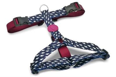 Morso Dog Harness H-Harness Recycled Power Flow Blue/white – M to XL - Image 1