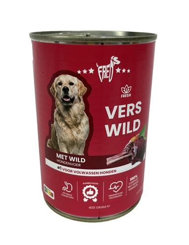 Fred’s Fresh Wild Game Canned Food – Complete wet food bulk pack – 12 x 400 grams