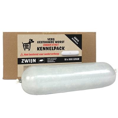 Freds Steamed Fresh Meat Sausage, large pack, Wild Boar – Grain- and gluten-free wet food – 10 x 900 grams