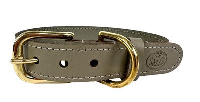 Sazzz Dog Collar Braveheart Classic Leather Taupe – modern look