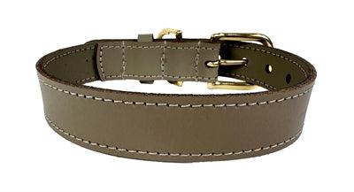 Sazzz Dog Collar Braveheart Classic Leather Taupe - modern look - Image 2