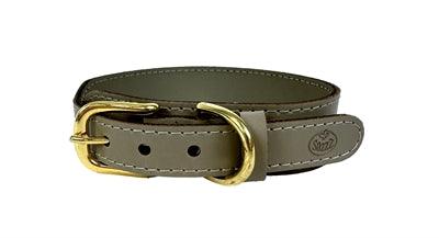 Sazzz Collar Dog Pioneer Classic Leather Taupe – Luxury leather collar