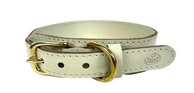 Sazzz Collar Dog Pioneer Classic Leather Cream – Luxury leather collar – various sizes
