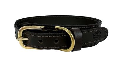 Sazzz Collar Dog Pioneer Classic Leather Dark Brown – Luxury leather collar