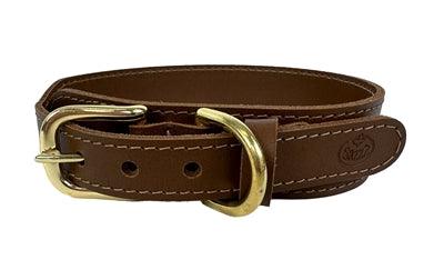 Sazzz Collar Dog Pioneer Classic Leather Saddle Brown – Luxury leather collar
