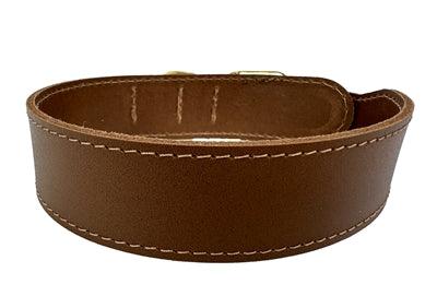 Sazzz Collar Dog Pioneer Classic Leather Saddle Brown - Luxury leather collar - Image 2