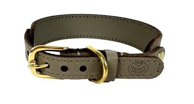 Sazzz Dog Collar Sweetie Classic Leather Taupe – Luxury leather collar