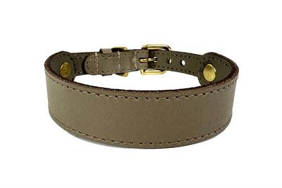 Sazzz Dog Collar Sweetie Classic Leather Taupe - Luxury leather collar - Image 2