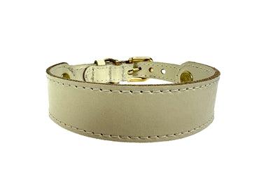 Sazzz Collar Dog Sweetie Classic Leather Cream - Luxury leather collar - Image 2