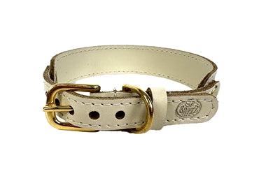 Sazzz Collar Dog Sweetie Classic Leather Cream - Luxury leather collar - Image 3