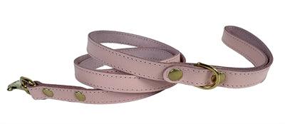 Sazzz Passion Classic Leather Dog Leash Light Pink – 147 x 1.5 cm