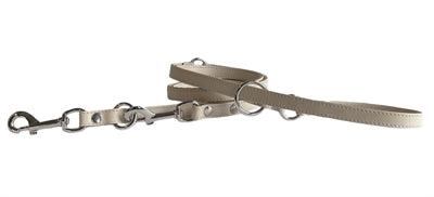 Sazzz Passion Classic Adjustable Leather Dog Leash Cream – 113-181 x 1.5 cm