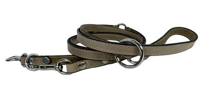 Sazzz Fearless Vintage Adjustable Leather Dog Leash Beige – 113-181 x 1.5 cm