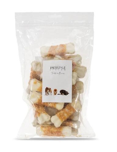 Petstyle Living Pressed Bone White With Chicken 7.5 cm – 20 pieces