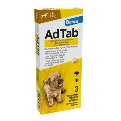 Adtab chewable tablet for dogs – Monthly protection against fleas and ticks