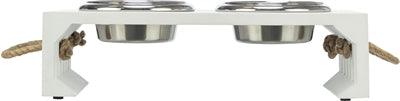 Trixie Be Nordic Set Food Bowl / Water Bowl Wood / Stainless Steel White - Image 2