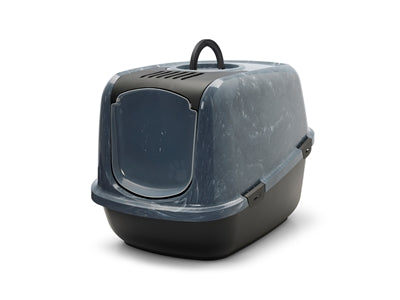 Savic Nestor Jumbo Marble Cat Litter Box Gray/Black