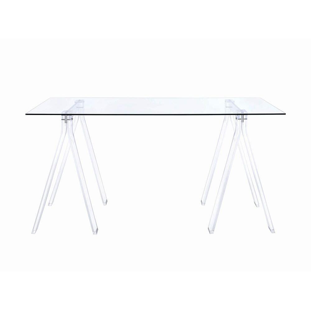 Coaster Furniture Amaturo 801535 59-inch Glass Top Acrylic Writing Desk - Clear - Image 2