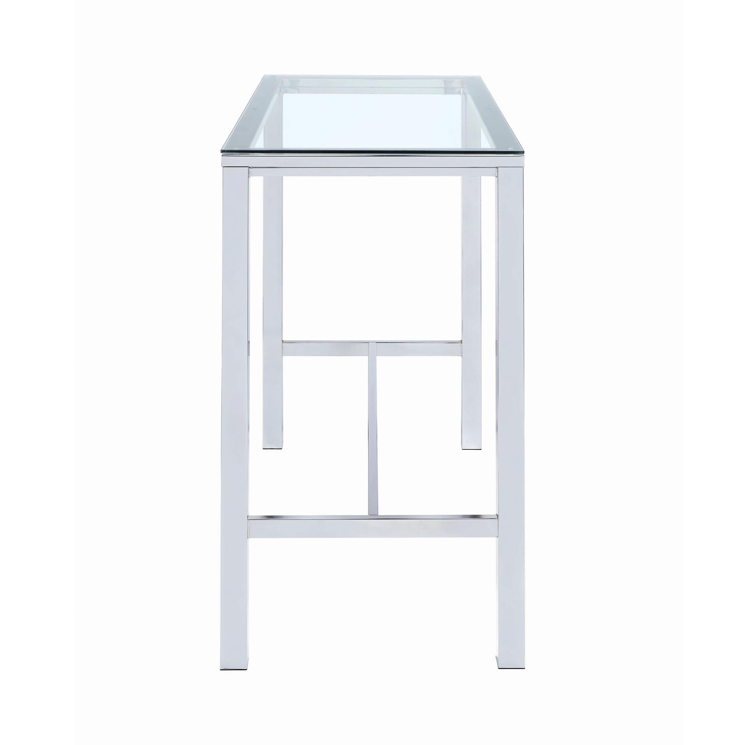 Coaster Furniture Tolbert 104873 Rectangular 47-inch Glass Top Pub Bar Table - Chrome - Image 3