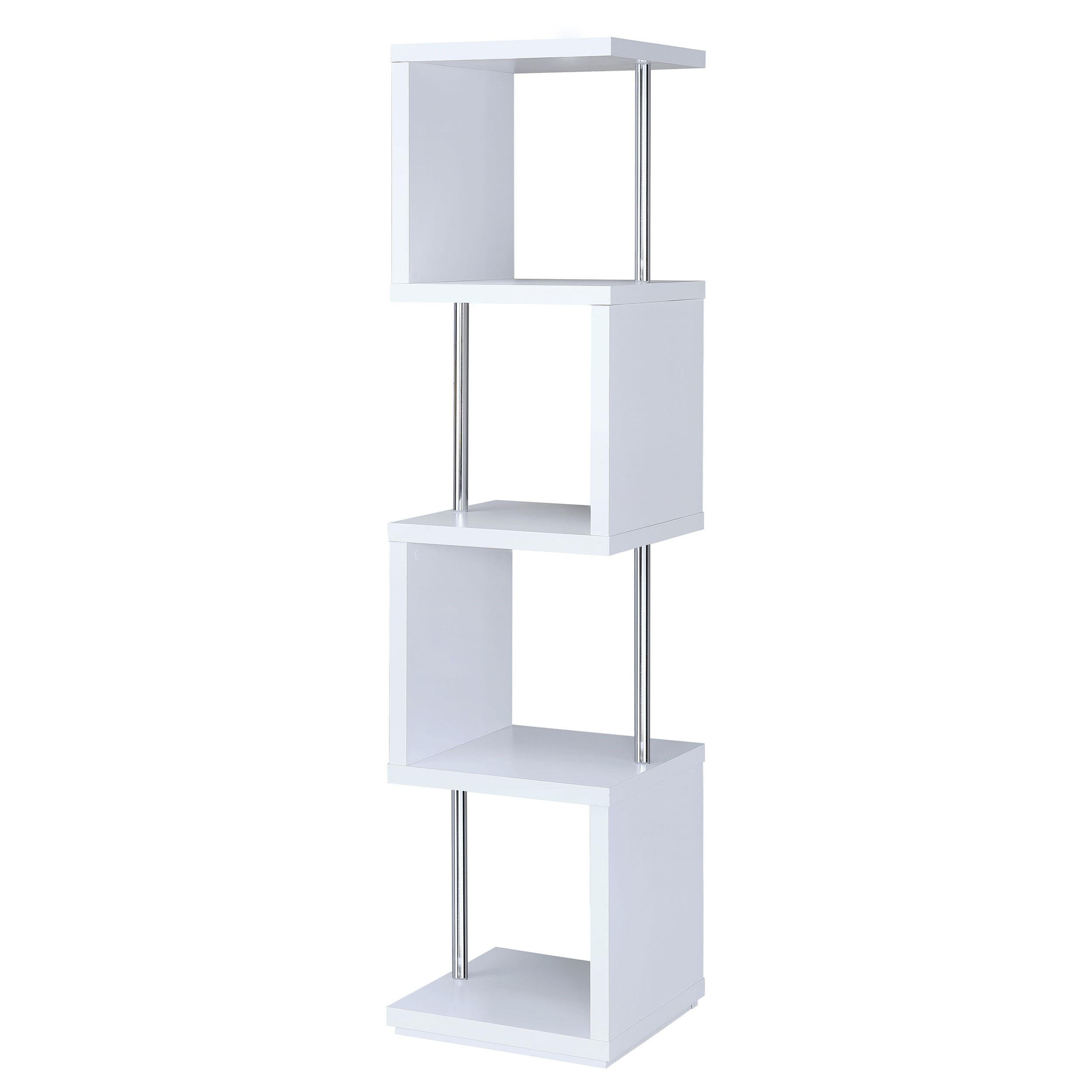 Coaster Furniture Baxter 801418 67-inch 4-shelf Bookshelf – White and Chrome
